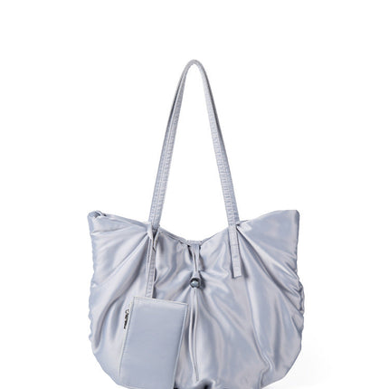 Casual Nylon Large Capacity Hobo Bag - Portable Tote Bag for Women with Design Pleated Shoulder Bag