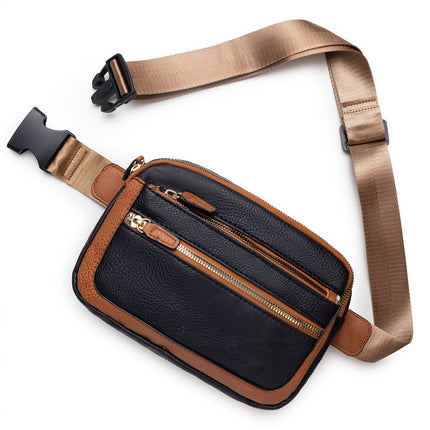 Multifunctional Fashion Fanny Pack – Adjustable Shoulder Strap Travel Breast Bag in Vegan Leather, Ideal Chest Purse for Holiday Sports and Running, Stylish Crossbody Waist Bag for Women