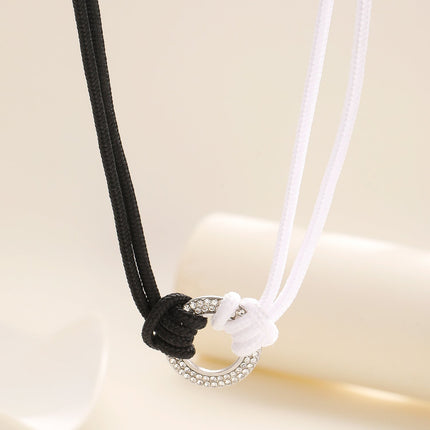 Vintage Round Rope Handmade Knot Choker Geometric Pendant