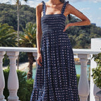Printed navy dot / S