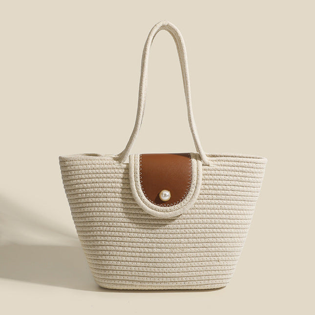 Large capacity hobo tote bag, beach bag weaving, bag women's woven handbag, casual vegetable basket bag shoulder bag - Dashing Nova