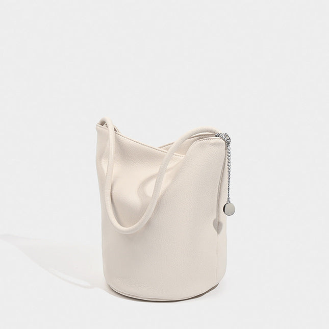 Retro soft leather bucket bag, women's shoulder underarm bag, commuter tote bag - Dashing Nova