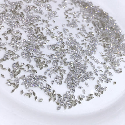 1061 Mini 1.5 * 3 rhombus zircon nail diamond, small flat bottom micro zirconium horse eye nail jewelry for press on nails