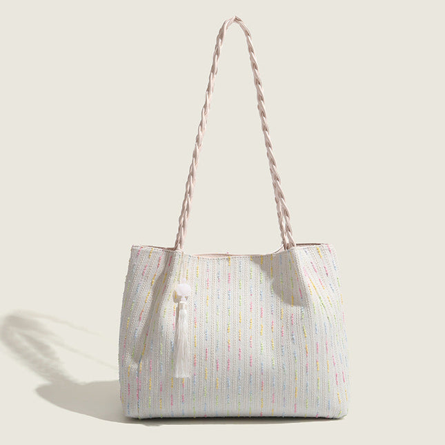 Knitted tote bag, women hobo bag, women's large capacity shoulder bag, commuter shoulder canvas bag women - Dashing Nova