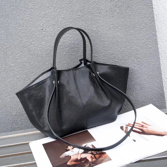 Elegant Genuine Leather Tote Bag – Premium Sheepskin Women's Hand-held Underarm Tote Bag, Versatile 2 in 1 Tote Shoulder Bag for Everyday Chic - Dashing Nova
