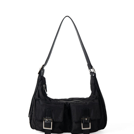 Design multi-pocket lightweight nylon shoulder armpit bag, women's versatile commuter handbag, women hobo bag small