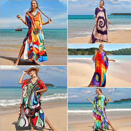 Bohemian Beach Robe ¨C Sexy Loose-Fit Bikini Cover-Up, Vacation Sun Protection Kimono