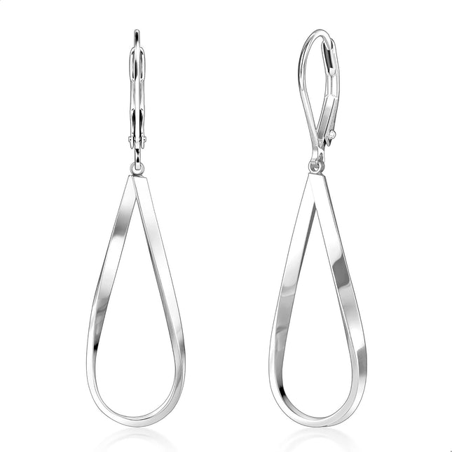 Gold Earrings for Women Hypoallergenic Leverback Drop Dangle Earrings Trendy 14K Gold Plated Twisted Spiral Teardrop Rhombus Heart Dangle Earring for Women Dainty Fashion Jewelry Gifts - Dashing Nova