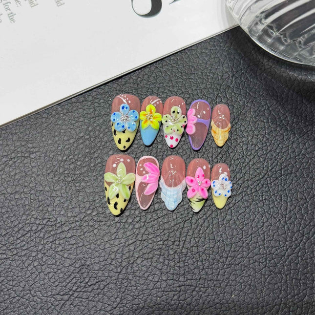 TKHandmadePress on Nails wholesale almond engraved niche color