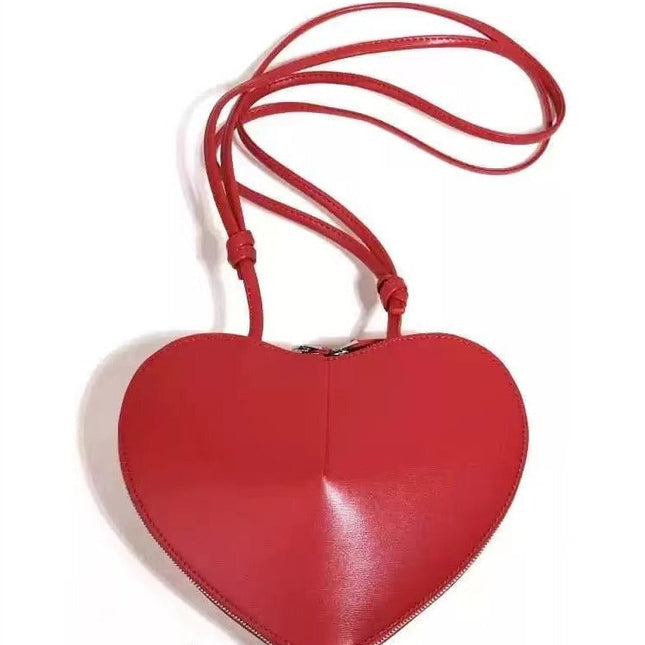 Mini love-shaped crossbody bag, bag women's casual fashion versatile shoulder crossbody bag, fashion stylish love women's bag red - Dashing Nova
