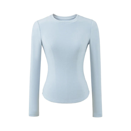 Hourglass Waist Long Sleeve T-Shirt beige