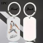 Steel single-sided color printing keychain