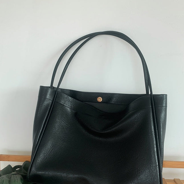 Women's soft leather tote bag, large capacity tote bag, hand bag shoulder, armpit bag class commute - Dashing Nova
