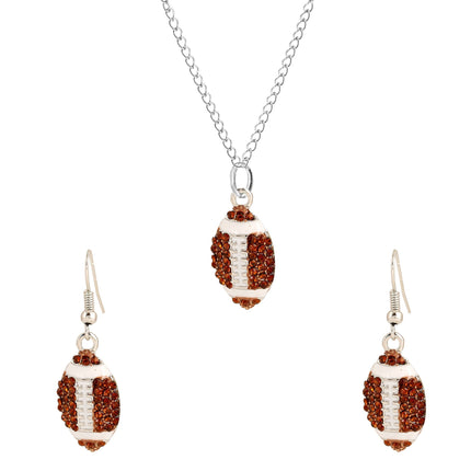 Alloy Rhinestone Football Rugby Earrings for Women Party Jewelry Dangle Drop Stud Earrings Sparkling Sports Fan Game Day Accessories