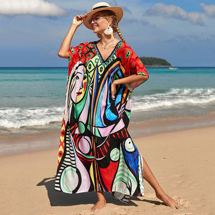Bohemian Beach Robe ¨C Sexy Loose-Fit Bikini Cover-Up, Vacation Sun Protection Kimono