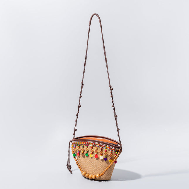 Holiday small straw bag, shoulder bag women's beach bag, small woven bag large capacity handbag hobo - Dashing Nova