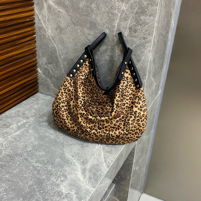 Women's Trendy Leopard Flannel Hobo Crossbody Bag – Large Capacity Shoulder Bag, Casual Versatile Bag for Everyday Use - Dashing Nova