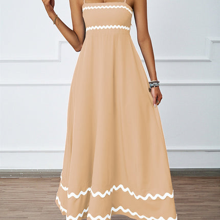 Spring and summer solid color lace splicing elegant suspender tube top super pendulum dress women