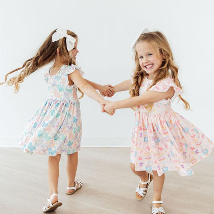 Off to the Circus Flutter Sleeve Twirl Dress