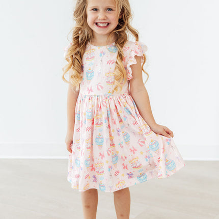 Off to the Circus Flutter Sleeve Twirl Dress