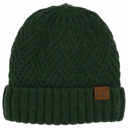 C.C Criss Cross Pattern Cuff Beanie Hats