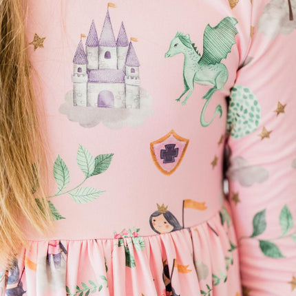 Once Upon a Time 3/4 Sleeve Pocket Twirl Dress