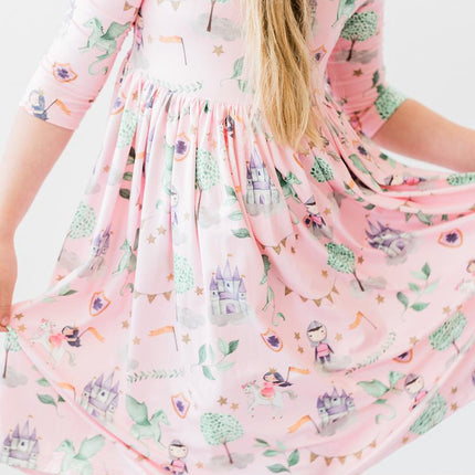 Once Upon a Time 3/4 Sleeve Pocket Twirl Dress
