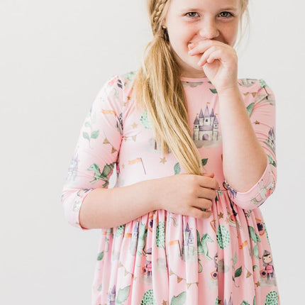 Once Upon a Time 3/4 Sleeve Pocket Twirl Dress