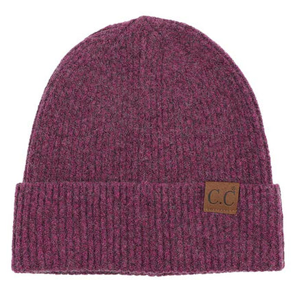 C.C Soft Recycled Fine Yarn Cuff Beanie Hats