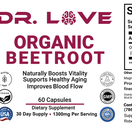 Dr. Love's Organic Beetroot - 1300mg