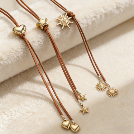 Minimalist Star & Sun Tassel Necklace