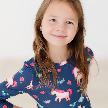 Painted Skies 3/4 Sleeve Pocket Twirl Dress