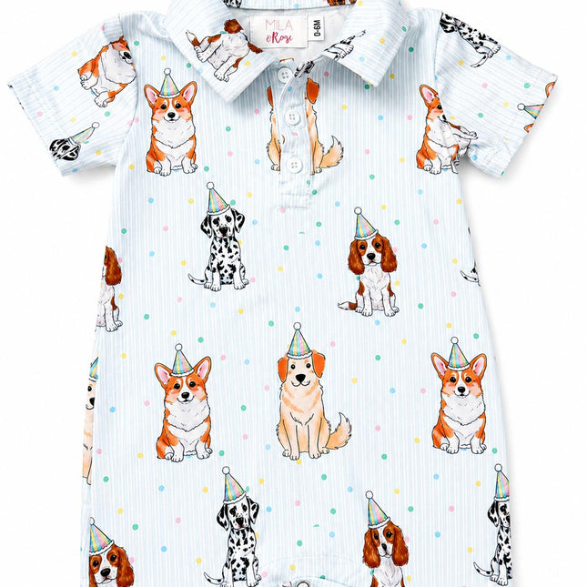 Party Pups Polo Shorty One-Piece - Dashing Nova