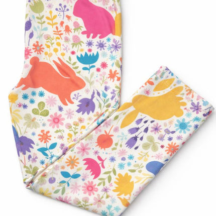 Pastel Floral Bunnies Leggings