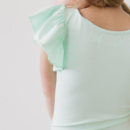 SALE Pastel Green S/S Flutter Sleeve Leotard