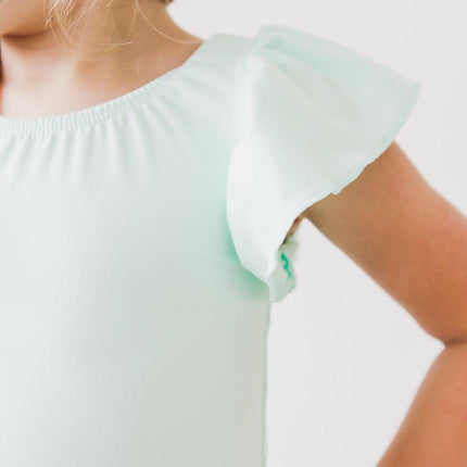 SALE Pastel Green S/S Flutter Sleeve Leotard