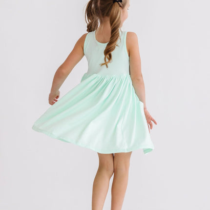 SALE Pastel Green Tank Pocket Twirl Dress