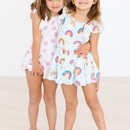 Pastel Polka Dot S/S Twirl Leotard