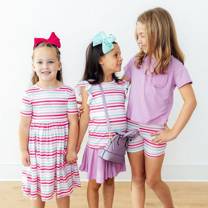 Pastel Stripes Twirl Shorts