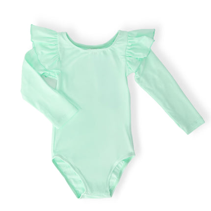 SALE Pastel Green L/S Flutter Sleeve Leotard