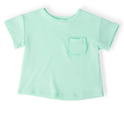 Pastel Green Ruffle Pocket Tee