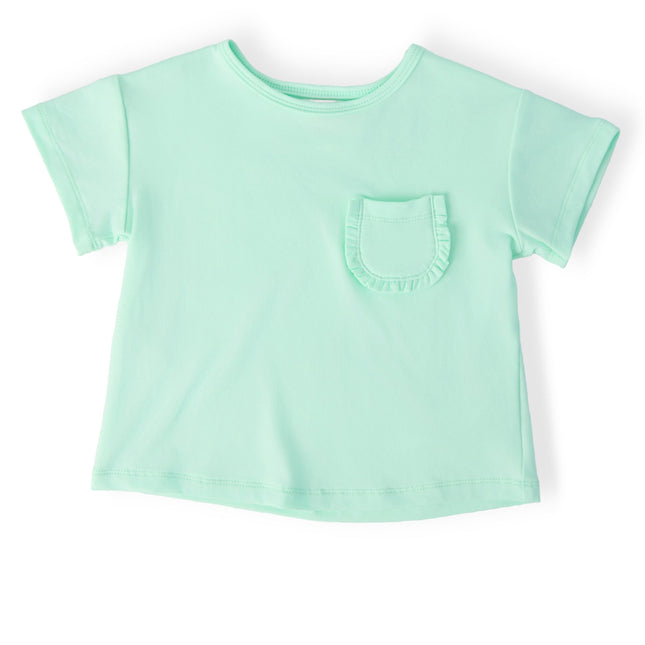 Pastel Green Ruffle Pocket Tee - Dashing Nova