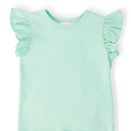 Pastel Green S/S Ruffle Tee