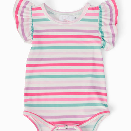 Pastel Stripes S/S Flutter Bodysuit