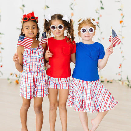 Patriotic Plaid Twirl Shorts