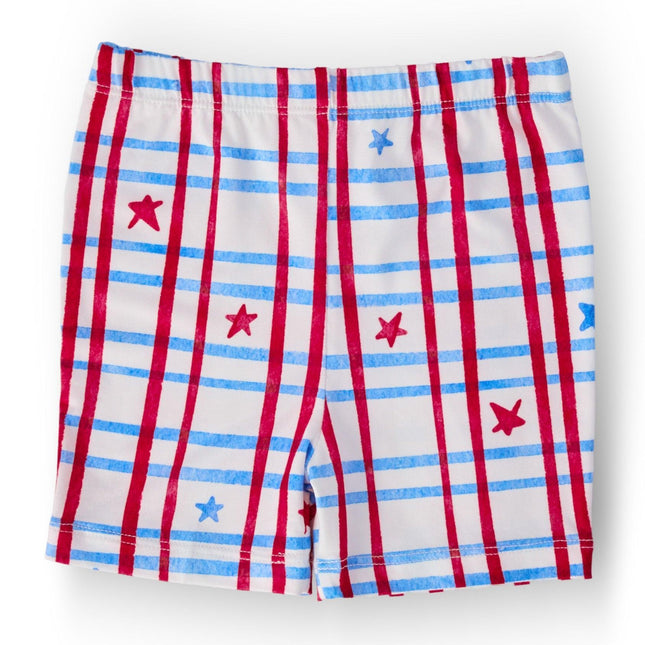Patriotic Plaid Twirl Shorts - Dashing Nova