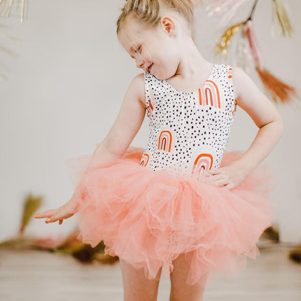 Peach Rainbow Tank Tutu Leotard