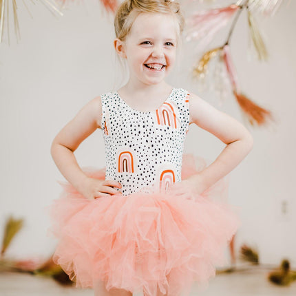 Peach Rainbow Tank Tutu Leotard