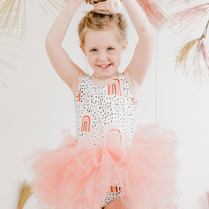 Peach Rainbow Tank Tutu Leotard