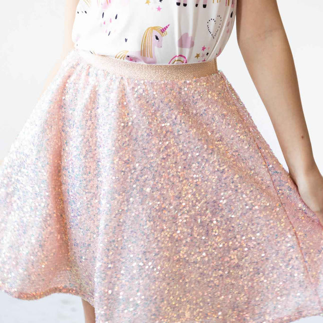 Peach Sequin Twirl Skort